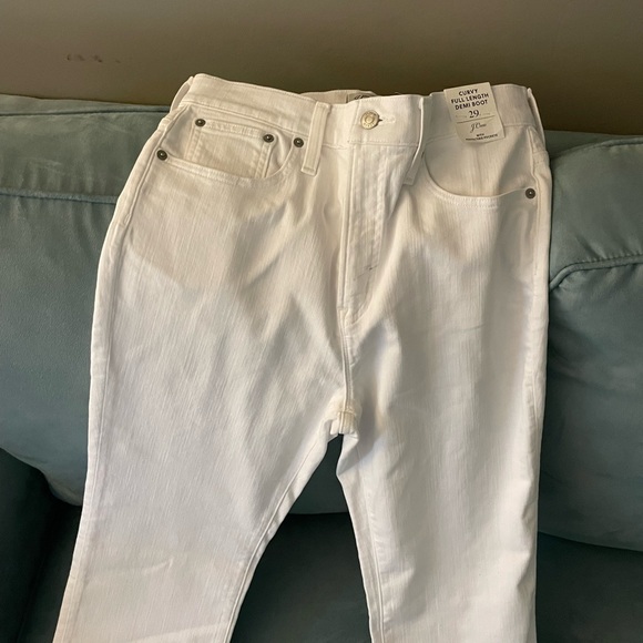 💕 NWT JCrew Full Length Curvy Demi Boot Jeans White sz 29 - Picture 2 of 6